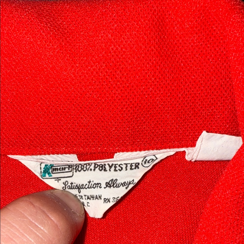 Vibrant Red Casual Button Down Shirt 60s 70s small - Picture 3 of 7